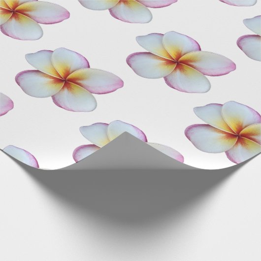Heet Roze Plumeria Verpakkingsdocument Cadeaupapier (Hoek)