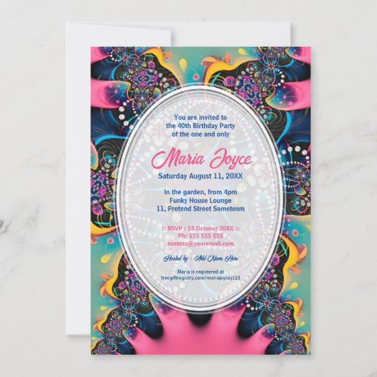 Heet roze prinses Fabulous veertig verjaardagsfees Kaart (Achterkant)