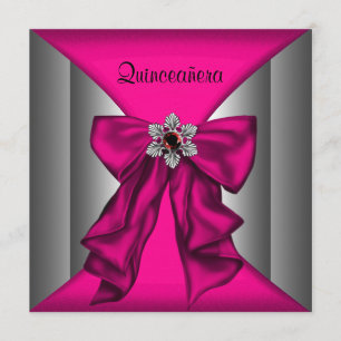 Heet roze Quinceanera Heet roze verjaardagsfeestje Kaart