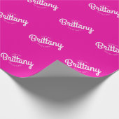 Heet roze retro dolly laten we gaan feest! cadeaupapier (Hoek)