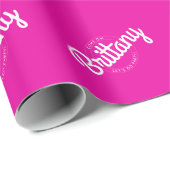 Heet roze retro dolly laten we gaan feest! cadeaupapier (Rol Hoek)