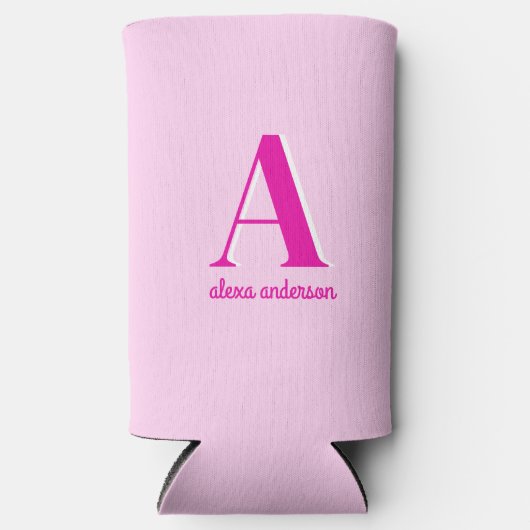 Heet Roze Retro Dolly Monogram (Voorkant)