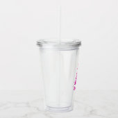 Heet Roze Retro Dolly Monogram Acryl Drinkbeker (Rechts)