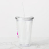Heet Roze Retro Dolly Monogram Acryl Drinkbeker (Links)