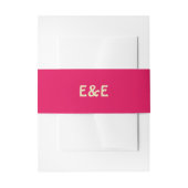 Heet Roze Retro Monogrammed Bruiloft Uitnodigingen Wikkel (Voorkant Voorbeeld)