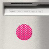 Heet Roze Retro Polka Dots Patroon Magneet (Insitu (Vaatwasser))