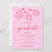 Heet Roze Rood Hand-getrokken Scrible Petten Afstu Kaart (Voorkant)