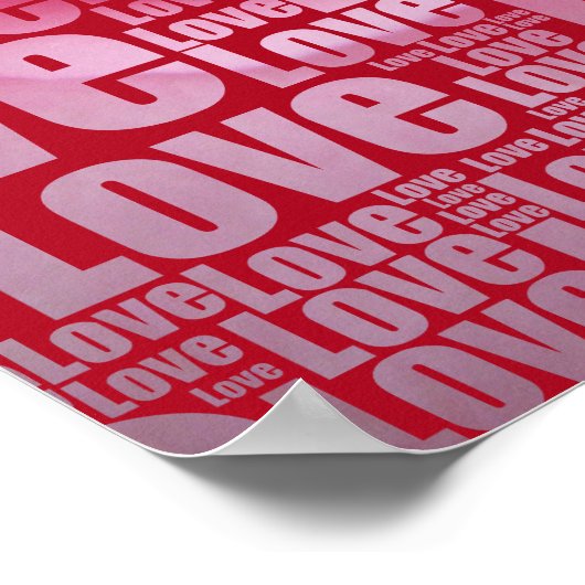 Heet Roze Roos Aangepaste Afbeelding Liefde Typogr Poster (Hoek)