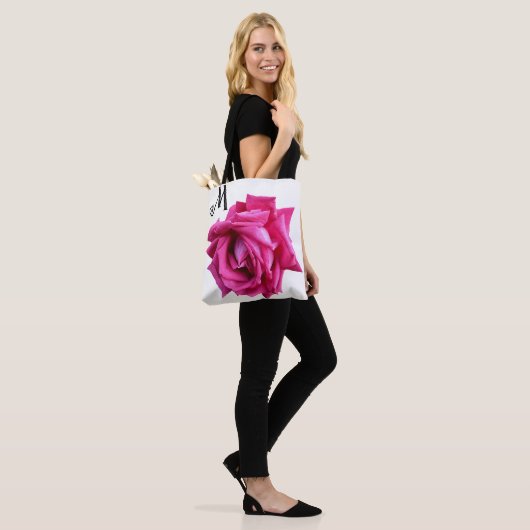 heet roze roos floral boho mode girly draagtas (Op model)