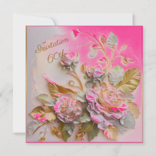 Heet Roze Rosegold Rozen 60th Save The Date