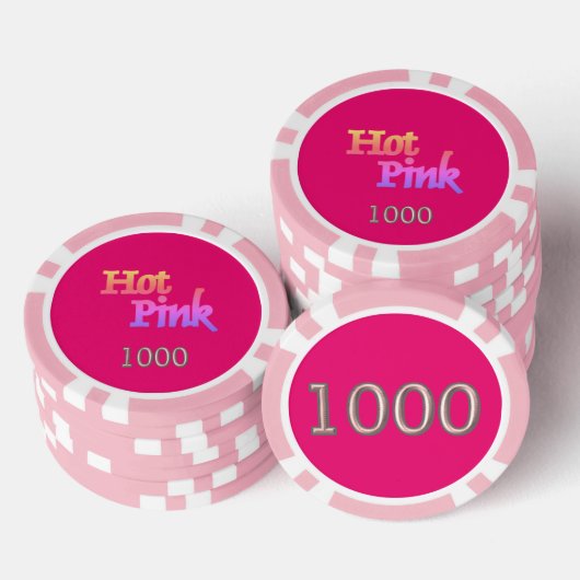 Heet Roze roze 1000 gestreepte pokerchip (Opstapeling)