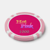 Heet Roze roze 1000 gestreepte pokerchip (Enkel)