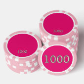 Heet Roze roze 1000 gestreepte pokerchip (Opstapeling)