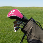 Heet Roze Schrift Monogram Golfheadcover (Insitu)