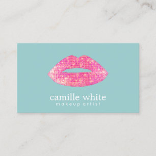 Heet Roze Sequin Lips Beauty Salon Schattig Blauwg Visitekaartje