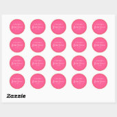 Heet Roze Sinaasappel Retro Checkerboard Vrijgezel Ronde Sticker (Vel)