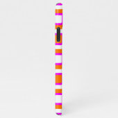 Heet Roze Sinaasappel Wit Mideeuw Kunstpatroon iPhone Hoesje (Rechterkant)