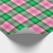Heet Roze Smaragd Bos Groen XL geruite Tartan Cadeaupapier (Hoek)