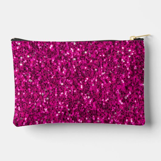 Heet roze sparkles faux glitter Custom Monogram Etui (Achterkant)