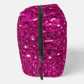 Heet roze sparkles faux glitter Custom Monogram Toilettasje (Rechts)