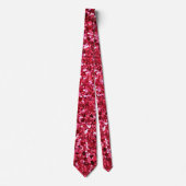 Heet Roze Sparkles Faux Glitter Fancy Luxe Stropdas (Voorkant)
