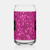 Heet roze sparkles girly bling Custom Monogram Blikvorm Glas (Links)