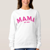 Heet Roze Sporten Stijl Outline Mama Trui (Voorkant)