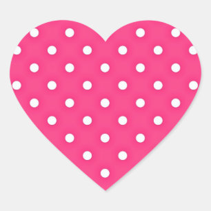 Heet Roze Stippenpatroon Hart Sticker