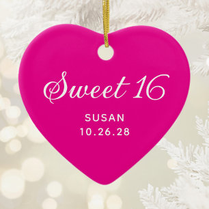 Heet Roze Sweet 16 Foto Keramisch Ornament