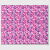 Heet Roze Tropisch Oerwoud Palmblad Cadeaupapier (Vlak)