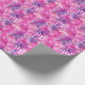 Heet Roze Tropisch Oerwoud Palmblad Cadeaupapier (Hoek)