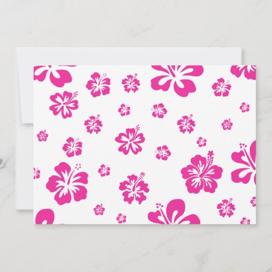 Heet Roze Tropische Hibiscus Bloemen Feest Uitnodi Kaart (Achterkant)