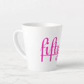 Heet Roze Typografie 50e Verjaardag vijftig & FABU Latte Mok (Linkerhoek)