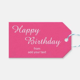 Heet Roze Verjaardagscadeau Labels Cadeaulabel