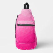 Heet roze verloop geometrisch mesh patroon sling bag (Voorkant)