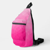 Heet roze verloop geometrisch mesh patroon sling bag (Rechterhoek)