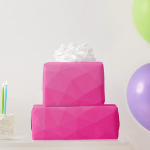 Heet roze verloop geometrisch meshpatroon cadeaupapier