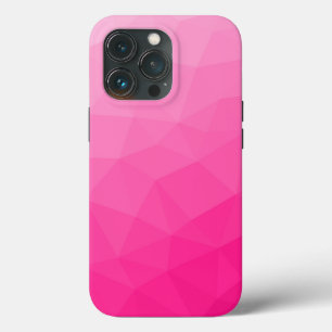 Heet roze verloop geometrisch meshpatroon iPhone 13 pro hoesje