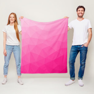Heet roze verloop geometrisch meshpatroon fleece deken