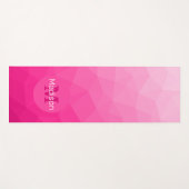 Heet roze verloop geometrisch meshpatroon monogram yogamat (Voorkant (horizontaal))