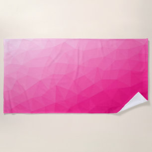 Heet roze verloop geometrisch meshpatroon strandlaken