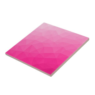 Heet roze verloop geometrisch meshpatroon tegeltje