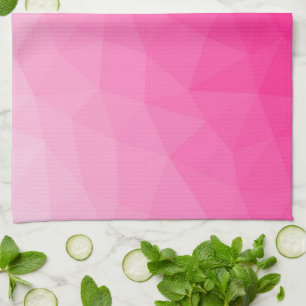Heet roze verloop geometrisch meshpatroon theedoek