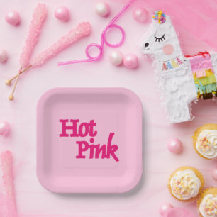 Heet Roze vierkante papieren borden Bordje