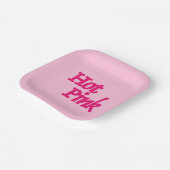 Heet Roze vierkante papieren borden Papieren Bordje (Gebogen)