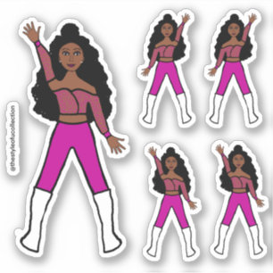 Heet Roze Vonk Danser Stickers #1