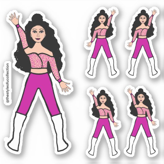 Heet Roze Vonk Danser Stickers #2 (Voorkant)