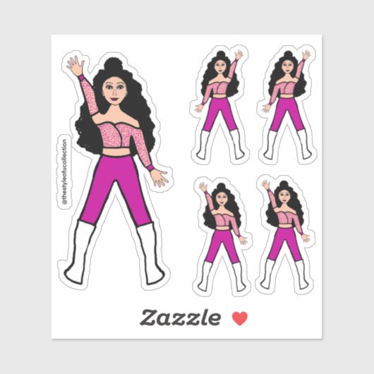 Heet Roze Vonk Danser Stickers #2 (Vel)