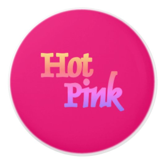 Heet Roze w naam keramische knop (Voorkant)