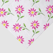 Heet Roze Waterverf Daisy Pattern Tissuepapier (Detail)